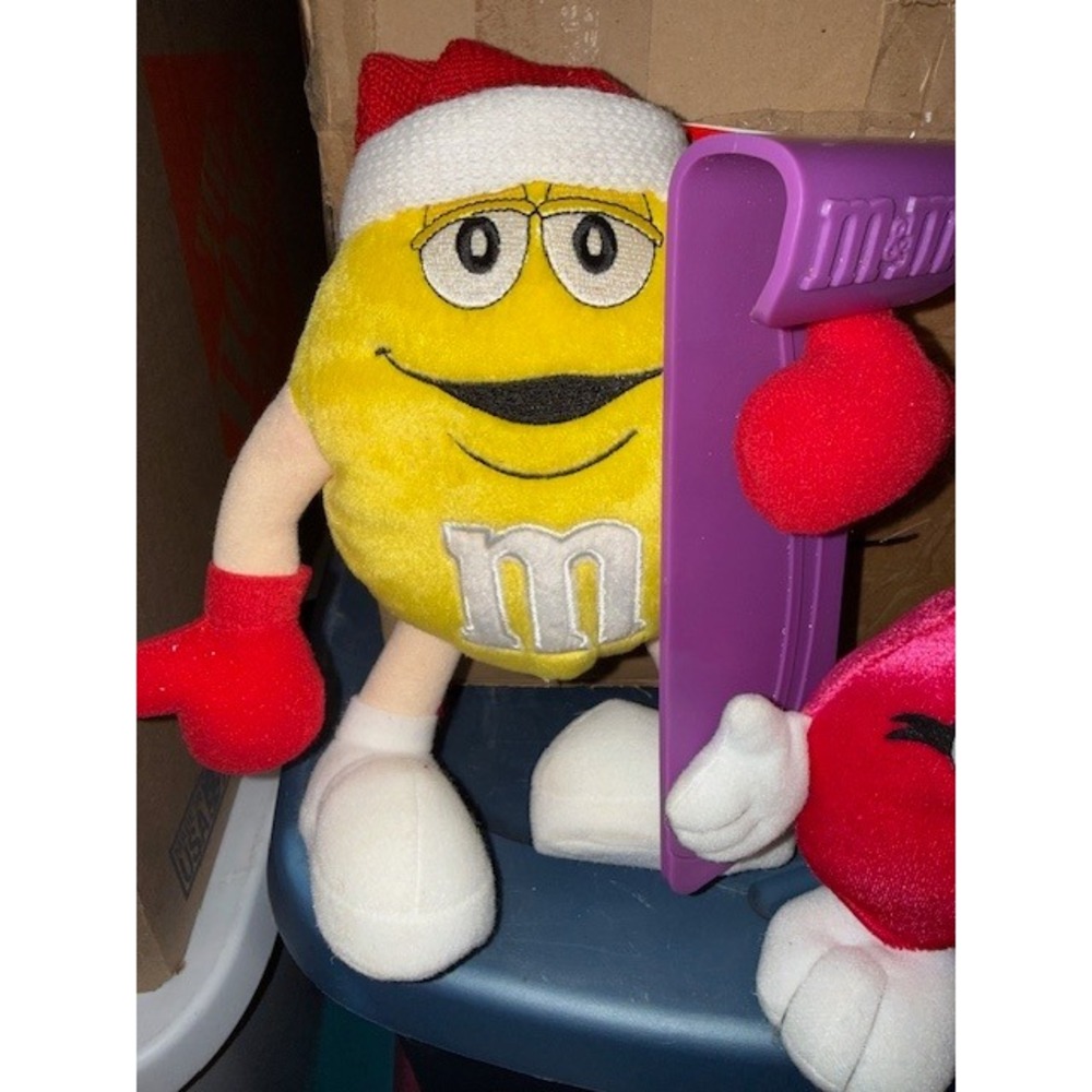 M&M M&Ms Christmas Plush Yellow Red Green Bunny Holiday - Picture 2 of 11